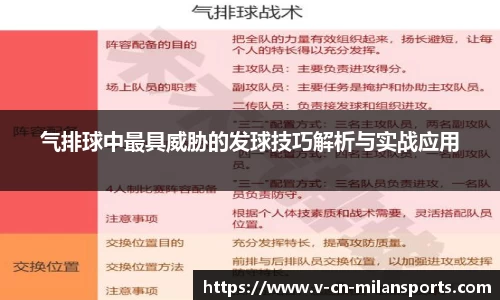 气排球中最具威胁的发球技巧解析与实战应用